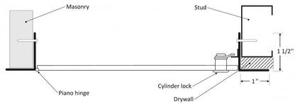 MDS 18" x 18" Medium Security Access Door, 14 Gauge Galv Steel w/ Cylinder Lock & Key