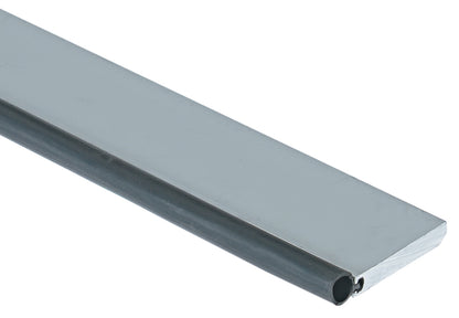 Mill aluminum door seal channel with dark rubber edge insert