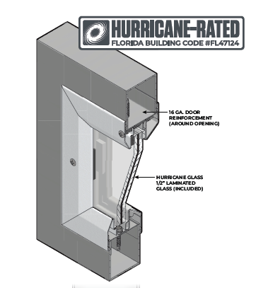 NGP STORM-PRO-HR Hurricane-Rated Vision Lite Kit with 1/2″ Thick Laminated Hurricane Glass - Complete Kit