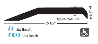 NGP 417 Aluminum Carpet Edge/Divider 2 1/2" x 3/8", Aluminum