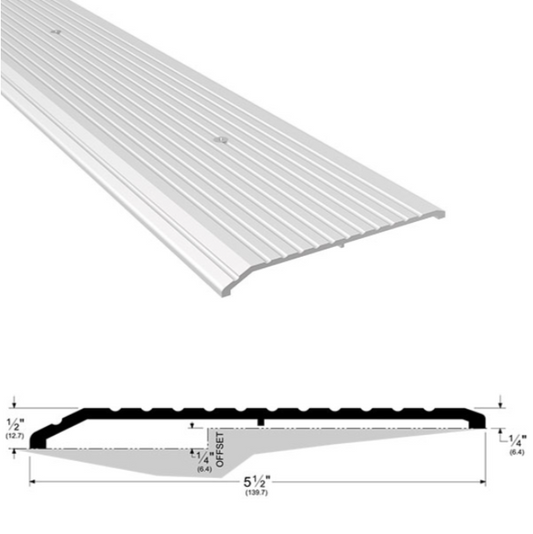 Pemko 158A Offset Saddle Threshold,  36" x 5 1/2" x 1/4", Mill Aluminum