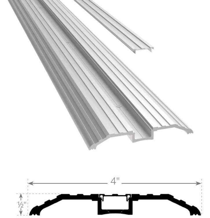 Pemko 650 Series Concealed Fastener Flat Saddle Threshold 4 Inch x 1/2 Inch