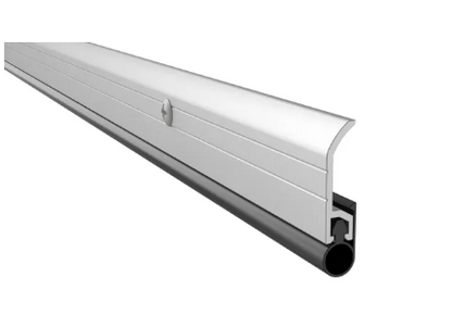 Mill aluminum perimeter gasketing with black Eco-V vinyl insert, end view profile