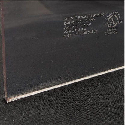 NGP L-FRA100 Lite Kit with 3/16″ Clear PYRAN® Platinum F Fire/Safety Rated Ceramic Glass , 90 Minute Fire-Rated Safety Glass - Complete Kit w/ Glass