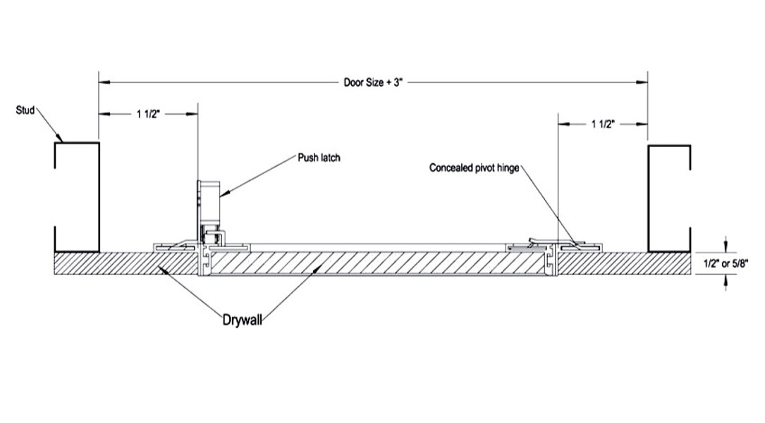 RAL Recessed Mill Aluminum Access Door with Drywall Insert with Hidden Flange Frame