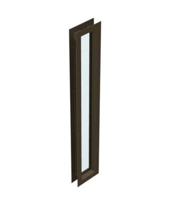Air Louvers VLFEZ Complete PAK Bevenel Profile Metal Vision Kit with 1/4" Clear Tempered Glass Included, for 1 3/4" Thick Doors, Dark Bronze Finish
