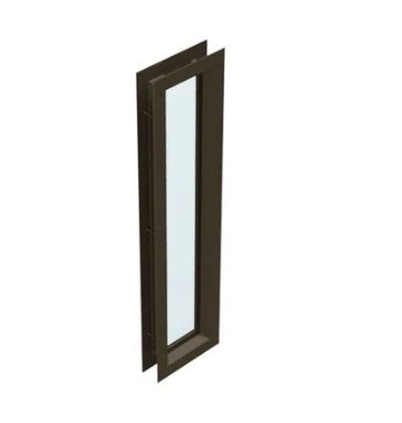 Air Louvers VLFEZ Complete PAK Bevenel Profile Metal Vision Kit with 1/4" Clear Tempered Glass Included, for 1 3/4" Thick Doors, Dark Bronze Finish