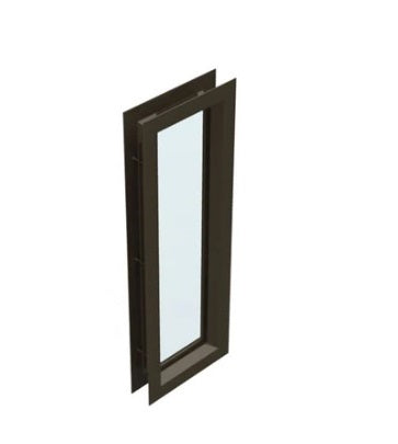 Air Louvers VLFEZ Complete PAK Bevenel Profile Metal Vision Kit with 1/4" Clear Tempered Glass Included, for 1 3/4" Thick Doors, Dark Bronze Finish