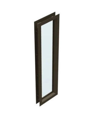 Air Louvers VLFEZ Complete PAK Bevenel Profile Metal Vision Kit with 1/4" Clear Tempered Glass Included, for 1 3/4" Thick Doors, Dark Bronze Finish