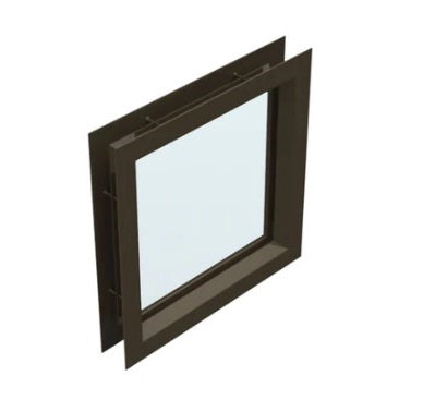 Air Louvers VLFEZ Complete PAK Bevenel Profile Metal Vision Kit with 1/4" Clear Tempered Glass Included, for 1 3/4" Thick Doors, Dark Bronze Finish