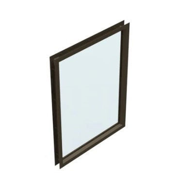 Air Louvers VLFEZ Complete PAK Bevenel Profile Metal Vision Kit with 1/4" Clear Tempered Glass Included, for 1 3/4" Thick Doors, Dark Bronze Finish