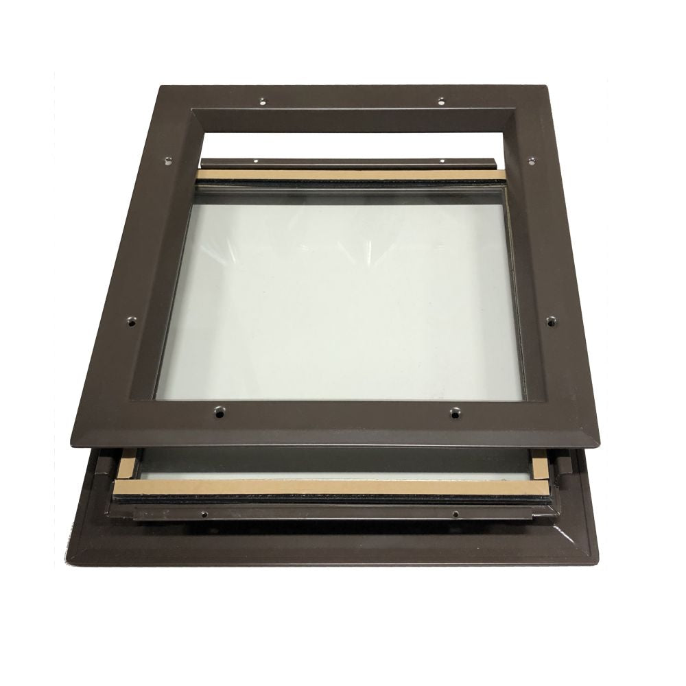 Air Louvers VSLH Slimline Complete PAK Metal Vision Kit with 1/4" Clear Tempered Glass Included, for 1 3/4" Thick Doors, Dark Bronze Finish
