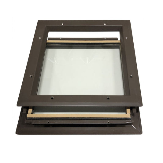 Air Louvers VSLH Slimline Complete PAK Metal Vision Kit with 1/4" Clear Tempered Glass Included, for 1 3/4" Thick Doors, Dark Bronze Finish