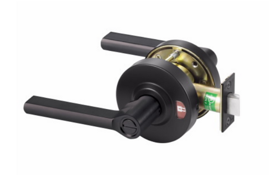 Accentra (formerly Yale) YPL02 Heavy Duty Cylindrical Privacy Indicator Lock, TB-Lever Design, BSP-Black Suede Powder Coat