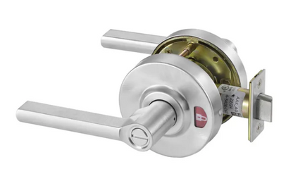 Accentra (formerly Yale) YPL02 Heavy Duty Cylindrical Privacy Indicator Lock, TB-Lever Design, 626/US26D-Satin Chrome Finish