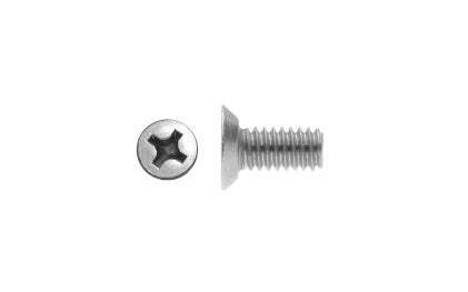 12-24 Machine Screws, Flat Phillips Head, Undercut, Fully Threaded, Zinc Plated - Box of 500 Screws main image