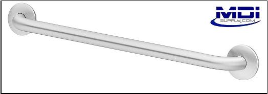 Bradley 832 Series Grab Bar 1 1/4" OD, Concealed Mounting, Satin Stainless Steel main image