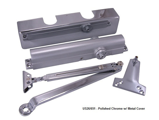 Design Hardware 316 Heavy Duty Door Closer, Metal Cover, Plated Finish, ADA Compliant main image