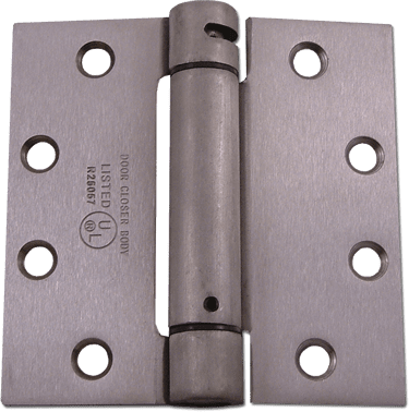 Design Hardware 4.5-inch x 4.5-inch UL Spring Hinge, US32D-Stainless Steel Finish, 3-Hinges Per Box main image