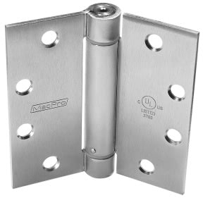 McKinney MPS60 Adjustable UL Spring Hinge, 4 1/2" x 4 1/2", US26D-Satin Chrome, 3-Hinges Per Box main image