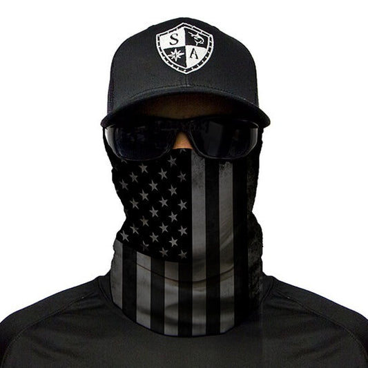 Multi-Use Gaiter Style Face Shield Blackout American Flag main image