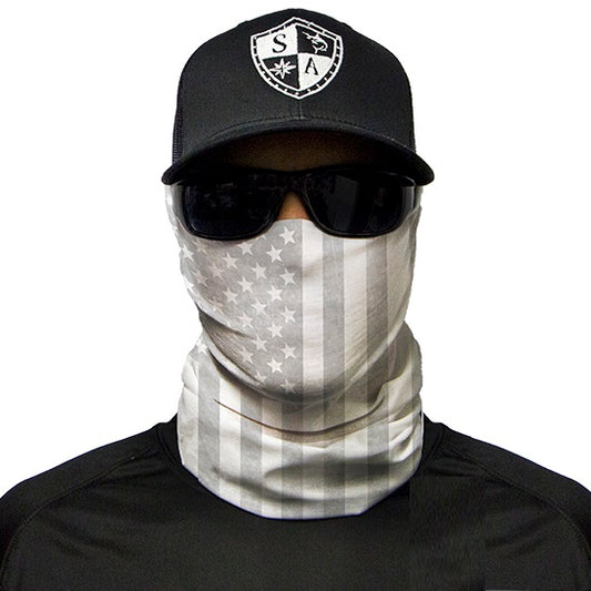 Multi-Use Gaiter Style Face Shield Whiteout American Flag main image