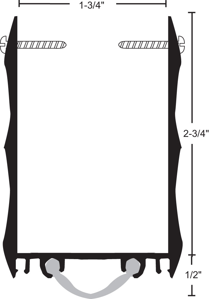 NGP 99VA Door Bottom 36-inch, 2.75-inch U-Channel Door Shoe, Anodized Aluminum Finish main image