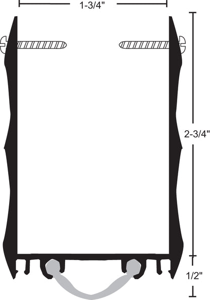 NGP 99VA Door Bottom 36-inch, 2.75-inch U-Channel Door Shoe, Anodized Aluminum Finish main image