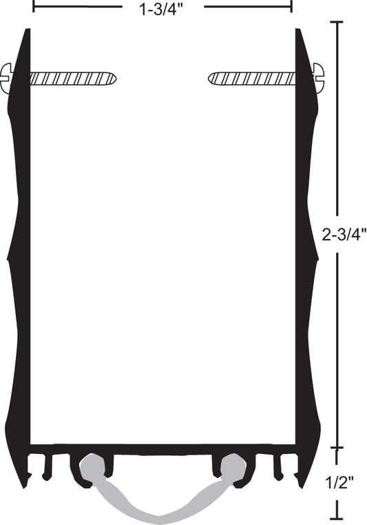 NGP 99VA Door Bottom 48-inch, 2.75-inch U-Channel Door Shoe, Anodized Aluminum Finish main image