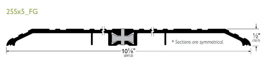 Pemko 255X5AFG Thermal Barrier Saddle Threshold, 36-inch Long, 10 1/8" Wide, 1/2-inch High, MIll Aluminum Finish main image