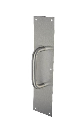 Rockwood 107 x 70C Pull Plate, 3/4-inch Diam, 8-inch CTC, 4-inch x 16-inch Plate, US32D-Satin Stainless Steel main image