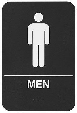 Rockwood Mens Room Sign BFM684 With White Raised Letters main image