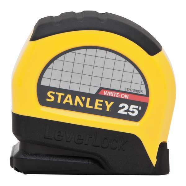 Stanley Tape Measure, Steel, Yellow/Black, 25 ft x 1 inch. main image