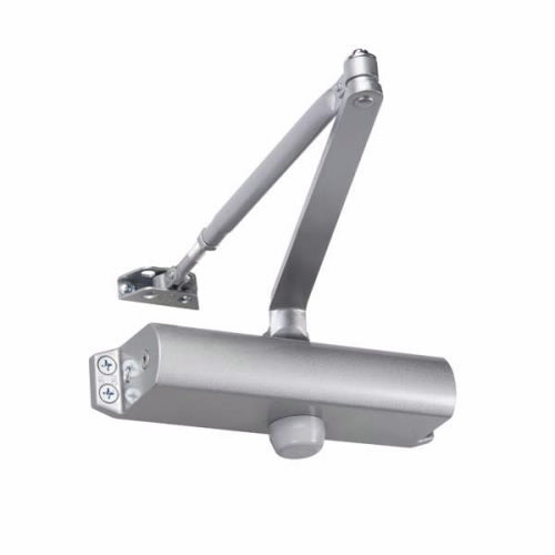 Aluminum door closer with adjustable arm and mounted body bracket