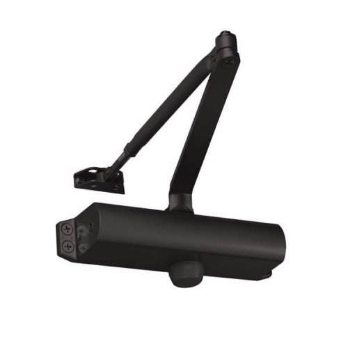 Adjustable door closer arm, dark bronze painted finish for door installation