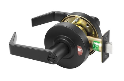 Yale YPL02 Heavy Duty Cylindrical Privacy Indicator Lock, AU-Lever Design, BSP-Black Suede Powder Coat Finish main image