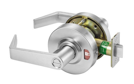 Yale YPL02 Heavy Duty Cylindrical Privacy Indicator Lock, AU-Lever Design, 626/US26D-Satin Chrome Finish main image